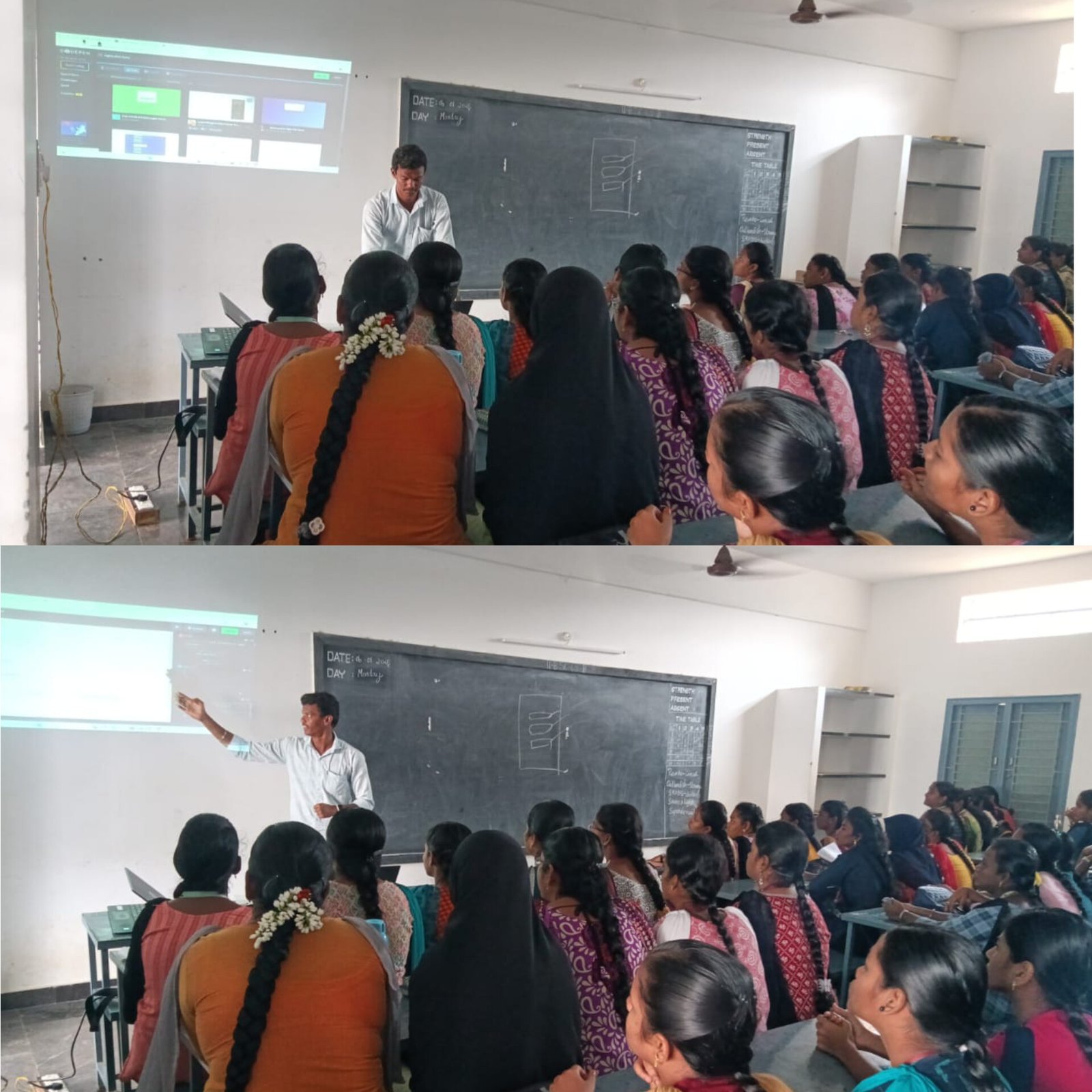 Projector-based technology workshop training session